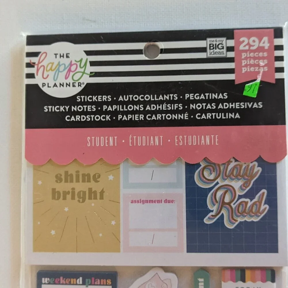 NWT Back to School Student 294 pcs Happy Planner Sticker Multi Pack Stickers NEW